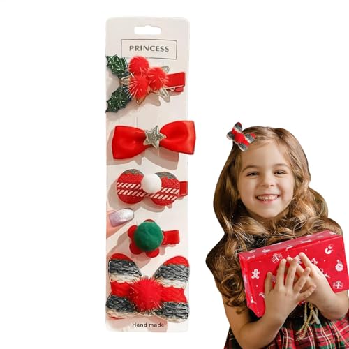 Weihnachts-Haarspangen – dekorative Haarnadeln für Haare, Set mit 5 Haarspangen für Frauen, dekorative festliche Urlaubs-Haarnadeln, Weihnachts-Haar-Accessoire von Generisch