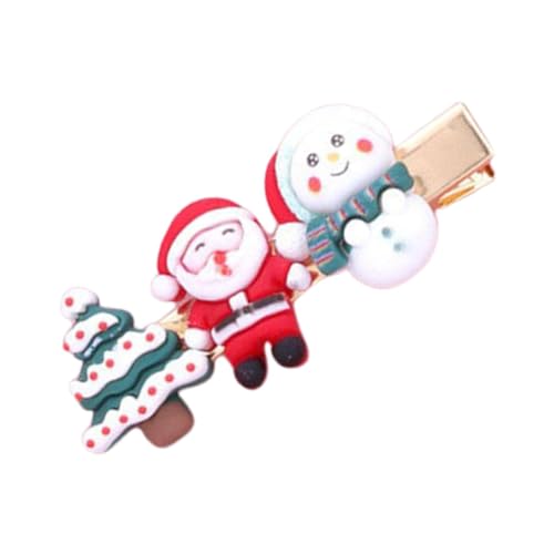 Weihnachts-Haarspangen für Mädchen – 6 x 2 x 2 cm, niedliche Urlaubs-Haarspangen für Kinder, Weihnachts-Haar-Accessoires, niedliche Weihnachts-Haarspangen für Kinder, Weihnachts-Haarstylingnadeln für von Generisch