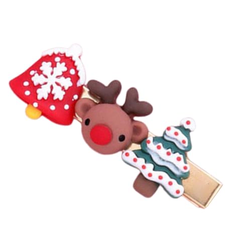 Weihnachts-Haarspangen für Mädchen – 6 x 2 x 2 cm, niedliche Urlaubs-Haarspangen für Kinder, Weihnachts-Haar-Accessoires, niedliche Weihnachts-Haarspangen für Kinder, Weihnachts-Haarstylingnadeln für von Generisch