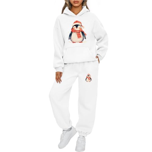 Weihnachts Jogginganzug Damen Zweiteiler Pinguin Grafik Trainingsanzug Set Kapuzenpullover + Sporthose Stilvoller Anzug Freizeitanzug Elegant Einfarbig Streatwear Outfit Kuschelig Zweiteiler Weihnachts Jogginganzug Damen Zweiteiler Pinguin Grafik Trainingsanzug Set Kapuzenpullover + Sporthose Stilvoller Anzug Freizeitanzug Elegant Einfarbig Streatwear Outfit Kuschelig Zweiteiler von Generisch