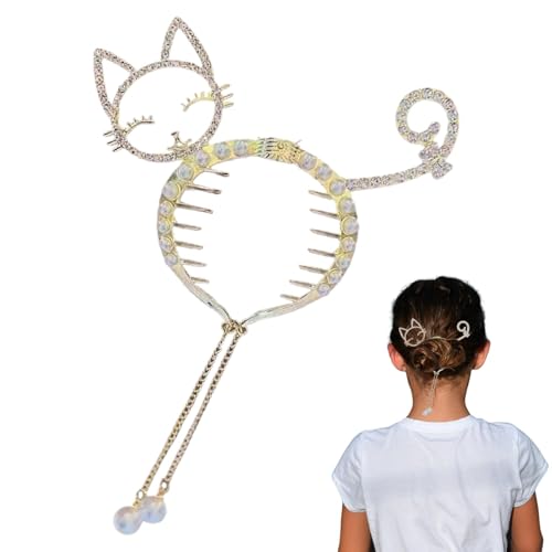 Weihnachts-Kaninchen-Quasten-Klauenclip, niedliche Tier-Haar-Accessoires, Weihnachts-Krallen-Clips, Pferdeschwanz-Strass-Styling-Clip mit Cartoon-Muster für Kinder und Mädchen von Generisch