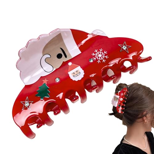 Weihnachts Krallenklammern, 2 Stück Weihnachts Haarschmuck, Rote Krallenklammer Für Frauen, Weihnachtliche Dicke Haarspange, Niedliche Rote Haarklammern Mit Strasssteinen, Für Den Täglichen von Generisch