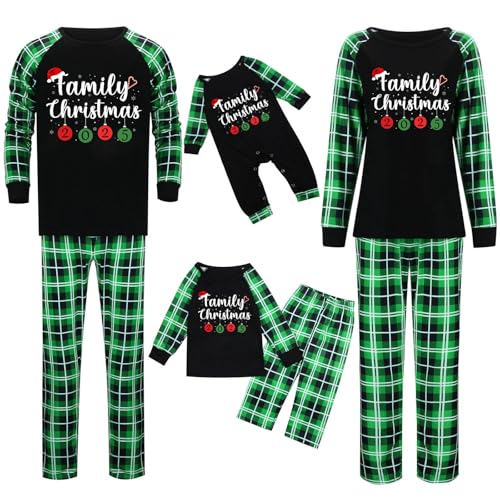 Weihnachts Pyjama Family Set, Weihnachtspyjama Familie Set 2025 Weihnachts Schlafanzug Familie Weihnachten Pyjamas für Herren Damen Kinder Baby Christmas Hausanzug Weihnachtsoutfit Familie L von Generisch