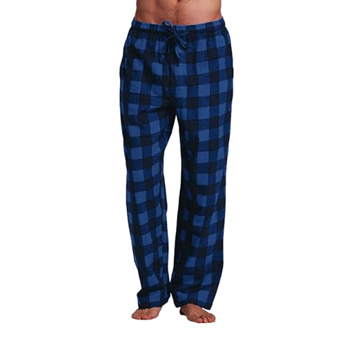 Weihnachts Pyjamahose Herren Weihnachten Karierte Schlafanzughose Lang Baumwolle Karierte Schlafhose Pyjamaunterteil Pyjamahose Freizeithose Loungehose Schlafanzughose Karierte Flanell Pyjamahose von Generisch