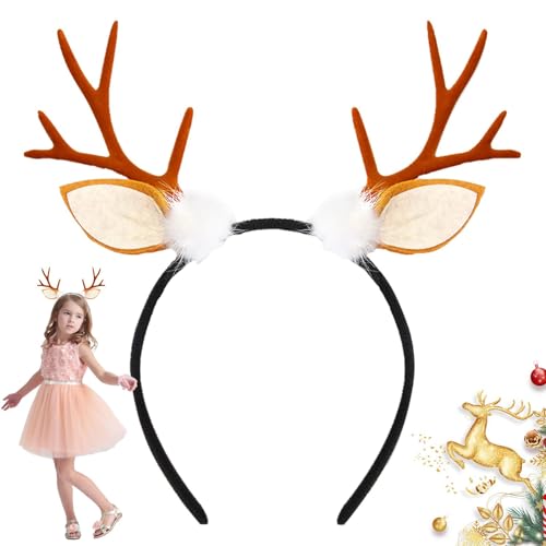 Weihnachts-Rentier-Geweih-Stirnband,Hirschgeweih-Stirnband Weihnachten,Weihnachtsstirnbänder für Frauen | Feiertagsparty-Zubehör-Stirnband für die Weihnachtsfeiertagsparty von Generisch