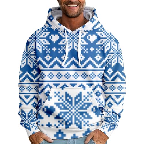 Weihnachts Sweatshirt Hoodie Herren Modische Weihnachtspullover Herren Outdoor Pullover Weihnachtsmotiv Sweatshirt Herren Oversized Hoodie Herren Mit Taschen Pullover Herren Bedruckt Weihnachten von Generisch