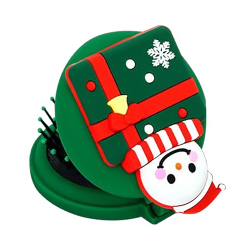 Weihnachts-Taschenkamm, Weihnachtsmann-Muster, Reise-Haarbürste, rund, kompakt, Massagekamm, Haarstyling-Werkzeug für Tasche, Geldbörse von Generisch