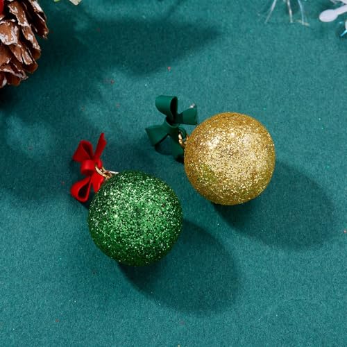 Weihnachtsbaum Ohrringe mit glitzernder, hohler Schleife | Asymmetrische Ohrstecker in -Optik | Festliches Urlaubs-Accessoire Acryl süße Weihnachten (C, 3. 7X1. 8CM) von Generisch