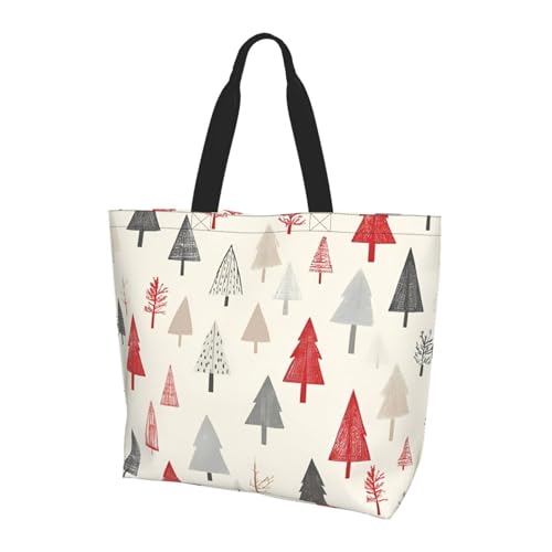 Weihnachtsbaum Tote Bag Damen Schulterhandtaschen Cartoon Einkaufstaschen Wasserabweisend Große Handtasche mit Innentasche für Arbeit Reise Schule von Generisch