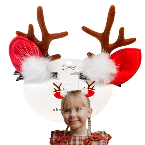 Weihnachtsclips für Haare, Geweih-Haarclips - Weihnachts-Haarschmuck, stilvolle Rentier-Haarspange - Modische Weihnachts-Haarnadel-Haarspangen-Accessoires für Frauen und Mädchen von Generisch
