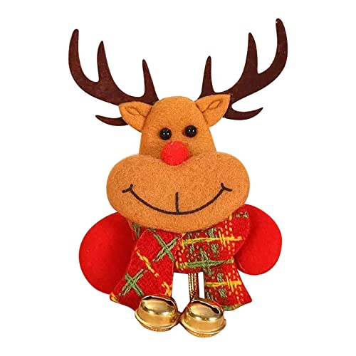 Weihnachtsdekoration Leuchtende hängende Glocke Brosche Pin Badge Alter Mann Schneemann Weihnachten Kinder Revers Kette für Männer (C, Einheitsgröße) von Generisch