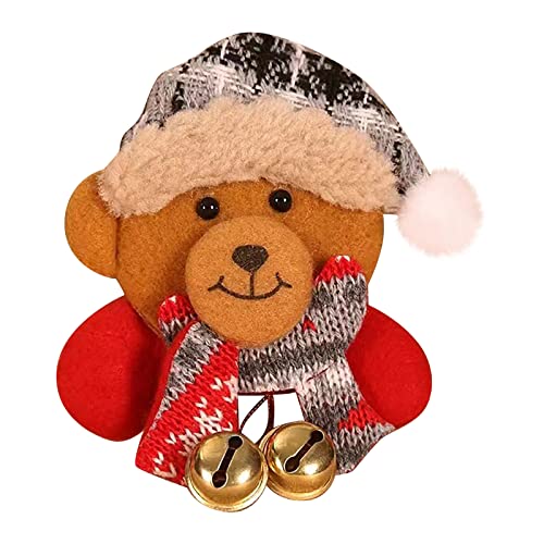 Weihnachtsdekoration Leuchtende hängende Glocke Brosche Pin Badge Alter Mann Schneemann Weihnachten Kinder Revers Kette für Männer (D, Einheitsgröße) von Generisch