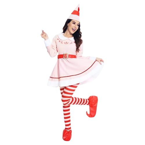 Weihnachtselfen Kostüm Damen, Elfenkleid Rosa, Elfenkostüm Weihnachten, Elf Kleid Weihnachtskostüme Weihnachtselfen Kostüm Damen, Elfenkleid Rosa, Elfenkostüm Weihnachten, Elf Kleid Weihnachtskostüme von Generisch
