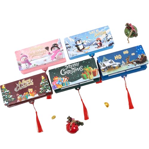 Weihnachtsgeld- oder Geschenkkartenhalter mit 10 Steckplätzen - Festliche Brieftasche mit Umschlägen, Bargeld & Karten Organizer, Weihnachtsmann & Quaste Design, Andenken Geschenk für Weihnachten von Generisch