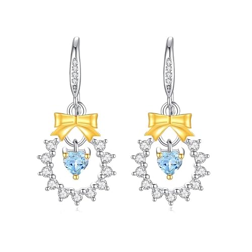 Weihnachtskranz Ohrhänger für Frauen und Mädchen Funkelnder Peridot 925Er Sterlingsilber Hängeohrringe Weihnachtsschmuck für Feiertagsaccessoires von Generisch