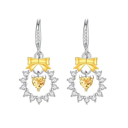 Weihnachtskranz Ohrhänger für Frauen und Mädchen Funkelnder Topas 925Er Sterlingsilber Hängeohrringe Weihnachtsschmuck für Feiertagsaccessoires von Generisch