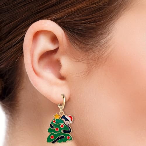 Weihnachtsmütze Ohrringe für Frauen für den Alltag, Weihnachten als Geschenk Lustige Geschenke Frauen Damen (A, 2. 5x2cm) von Generisch