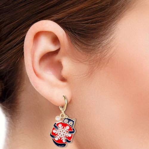 Weihnachtsmütze Ohrringe für Frauen für den Alltag, Weihnachten als Geschenk Lustige Geschenke Frauen Damen (C, 2. 5x2cm) von Generisch