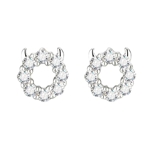 Weihnachtsohrringe Aus Sterlingsilber mit Zirkonia – Schneeflockenkranz Ohrstecker für Frauen und Mädchen Schmuck Geschenk Winterurlaubsaccessoires Schneeflocke von Generisch