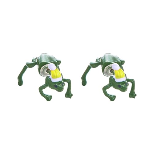 Weihnachtsohrringe Damen Ohrringe Retro Hiphop Punk Persönlichkeit Interessante Ohrringe Mit Weihnachten Hut Frosch Mädchen Schmuck Geschenke (C, 2. 1x1. 5cm) von Generisch