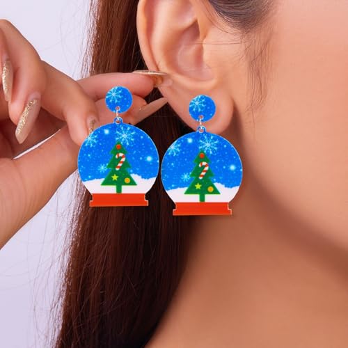 Weihnachtsohrringe Damen Weihnachtsmann-Ohrringe, interessante Weihnachtsaccessoires für Weihnachten, für den Alltag, als Geschenk Frauen Teenager (B, 4. 2x3cm) von Generisch