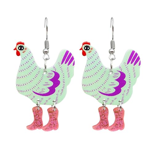 Weihnachtsohrringe Damen Weihnachtsmütze Lustige High Heels Polka Ohrringe Einzeldruck Weihnachtsohrringe Silber 925 (C, One Size) von Generisch