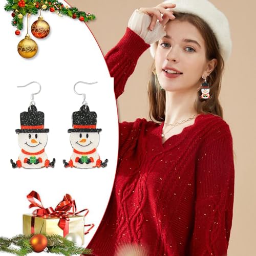 Weihnachtsohrringe Damen und Anhänger für festliche Weihnachtsohrringe Ohrringe Weihnachten Damen Weihnachts (C, 6X3cm) von Generisch