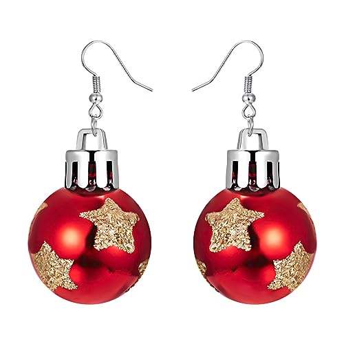 Weihnachtsohrringe Weinglas-Ohrringe Weihnachten Weihnachtsschmuck Damen Rote Acryl-Tropfen-Ohrringe Weihnachtskugeln Geschenke Für Die Weihnachtsfeier Schmuck Weihnachten (222-B, One Size) von Generisch