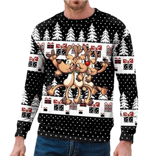 Weihnachtspulli Familie Set, Weihnachtspullover Herren Rentier Lustig 3D Weihnachts Sweatshirt Pullover Weihnachts Pullover für Männer Weihnachtspulli Familie Lustige Unisex Sweatshirts Christmas von Generisch