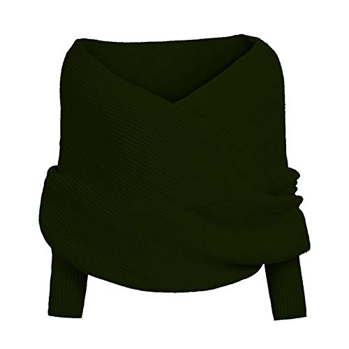 Weihnachtspullover Schal Mit Ärmeln Strick Elegante Ärmelschal Winter Warm Gestrickt Schals Umhang Einfarbig Wrap Schal Shawl Cape Strickschals Elastizität Mode Pulloverschal Freizeit Sweater Scarf von Generisch