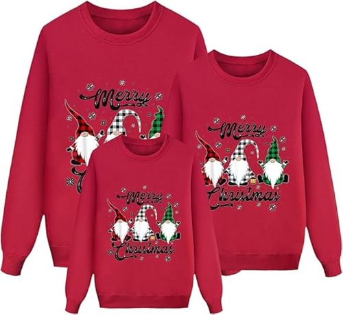 Weihnachtspullover Familie Set Damen Herren Kinder Lustig Weihnachtspulli Ugly Christmas Sweater Rundhals Unisex Weihnachts Pullover Pärchen Weihnachtsoutfit Hässlich Sweatshirt Weihnachtskostüm von Generisch