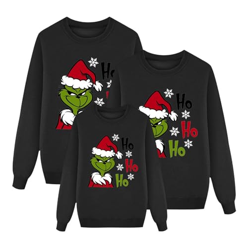 Weihnachtspullover Familie Set Damen Herren Kinder Weihnachtspulli Ugly Christmas Sweater Rundhals Weihnachts Pullover Weihnachtskleid Weihnachten mit Reindeer Unisex Pärchen Weihnachtsoutfit von Generisch