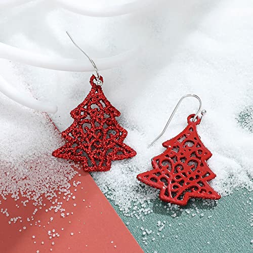 Weingläser Weihnachten Weihnachtsbaum Glocke Ohrringe Kreative Urlaub Party Ohrringe Dekorationen Creolen Für Frauen Christmas Decorations (A, One Size) von Generisch