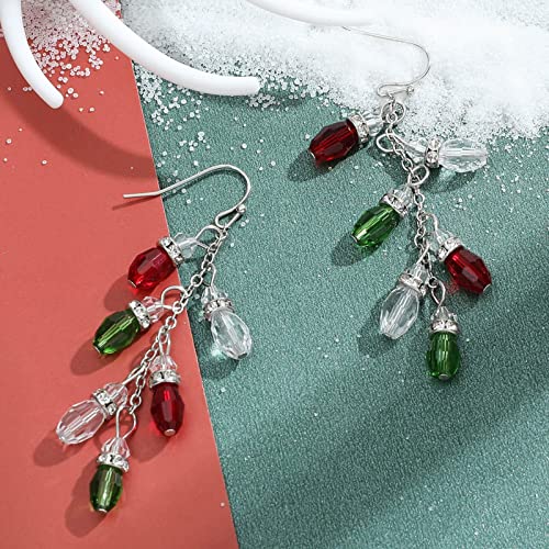 Weingläser Weihnachten Weihnachtsbaum Glocke Ohrringe Kreative Urlaub Party Ohrringe Dekorationen Creolen Für Frauen Christmas Decorations (G, One Size) von Generisch