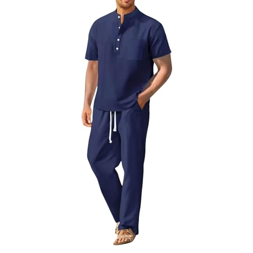 Weiss Leinenanzug Herren Sommer Leicht Baumwolle Leinen Zweiteiler Lang Elegant Freizeitanzug Einfarbig Langarm Leinenhemd und Hose Yoga Outfits V-Ausschnitt Shirt Beach Lässig Anzug Hellblau 5XL 6XL Weiss Leinenanzug Herren Sommer Leicht Baumwolle Leinen Zweiteiler Lang Elegant Freizeitanzug Einfarbig Langarm Leinenhemd und Hose Yoga Outfits V-Ausschnitt Shirt Beach Lässig Anzug Hellblau 5XL 6XL von Generisch