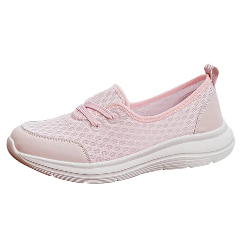 Weiße Turnschuhe Damen Wanderschuhe Für 2024 Orthopädische, Atmungsaktive Slip-On-Schuhe Mit Fußgewölbeunterstützung Damen, Rutschfeste Schuhe (Pink, 37) 38 Barfußschuhe Herbst Herren Winter von Generisch