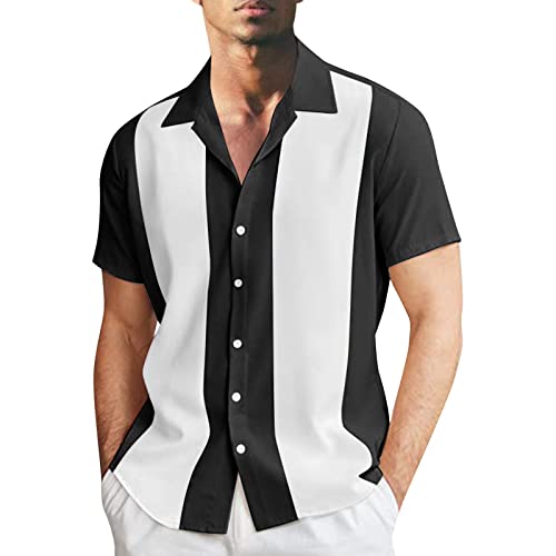 Weißes Hemd Kurzarm Rockabilly Herren Hemden 50Er Jahre Bowling Shirt Hawaii Hemd Männer Farbblock Button Down Kurzarmhemd Freizeithemden Große Größen Vintage Sommerhemd Retro Golf Tees L Weißes Hemd Kurzarm Rockabilly Herren Hemden 50Er Jahre Bowling Shirt Hawaii Hemd Männer Farbblock Button Down Kurzarmhemd Freizeithemden Große Größen Vintage Sommerhemd Retro Golf Tees L von Generisch