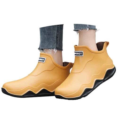Weit Regenstiefel Gummistiefel Halbgummistiefel Leicht Sohle Damen Langschaft Bunt - Lässig Pvc Gartenschuhe Transparent Gefüttert Stiefeletten Garten Regenschuhe Kurze von Generisch
