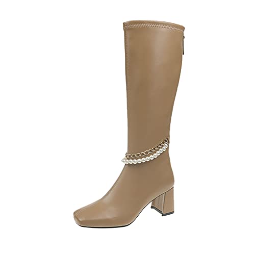 Weitschaftstiefel Damen Leder - Hohe Stiefel Damen Mit Absatz Quadratische Langschaftstiefel Einfarbige Lederstiefel Breiter Absatz Stiefel High Heels Schlupfschuhe Elegant Vintage Übergangsstiefel Weitschaftstiefel Damen Leder - Hohe Stiefel Damen Mit Absatz Quadratische Langschaftstiefel Einfarbige Lederstiefel Breiter Absatz Stiefel High Heels Schlupfschuhe Elegant Vintage Übergangsstiefel von Generisch