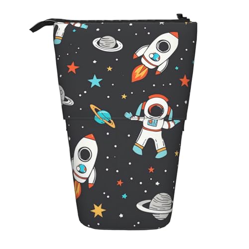 Weltraum-Astronauten-Stern-Federmäppchen mit Galaxie- und Planeten-Motiv, Teleskop-Bleistifttasche, Pop-Up-Kosmetiktasche, Schreibwaren-Organizer für Schule, Büro, Reisen von Generisch