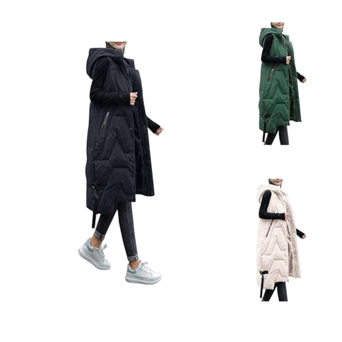 Weste Damen Lang Steppweste Damen mit Kapuze Zip Daunenweste Wintermantel Damen Winterjacke Warm Funktionsweste Vest Ärmellose Sportweste Kapuzenweste Wärme Outdoor Slim Fit Freizeit Mantel Weste Damen Lang Steppweste Damen mit Kapuze Zip Daunenweste Wintermantel Damen Winterjacke Warm Funktionsweste Vest Ärmellose Sportweste Kapuzenweste Wärme Outdoor Slim Fit Freizeit Mantel von Generisch