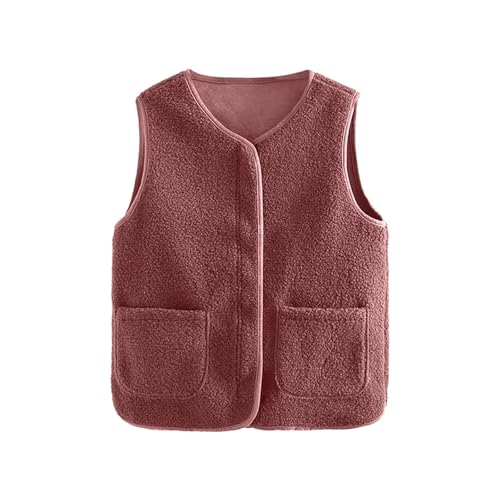 Weste Damen Teddyfleece Jacke Damen Teddy Fleecejacke Kurz Teddy Weste Damen Plüschweste Winter Übergangsjacke Leicht Ärmellos Westen Warm Winterjacke mit Knöpfen Elegant Einfarbig Teddyweste Outdoor von Generisch