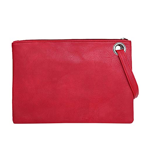 Weste Mit Taschen Fashion DamenModetasche Briefumschlag Abendessen Damenfarbe Taschen Clutch stabil Taschen Klein Rot (Red, One Size) von Generisch