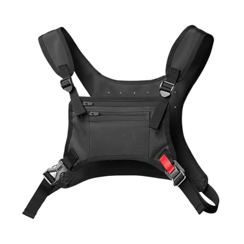 Weste für Herren – Laufweste auf der Brust, wasserdichte Laufwestentasche, tragbare Outdoor-Brusttasche mit Tasche und extra Platz für Workouts für Damen und Herren, Schwarz , riferimento alla von Generisch