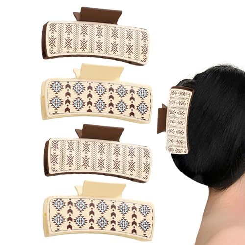 Western-Haarspangen, PU-Leder-Kieferklammern, rutschfeste große Haarspangen, starker Griff, Haar-Accessoires, Haarspangen für Frauen, Haarfänger-Zubehör, Kieferclips für langes Haar von Generisch
