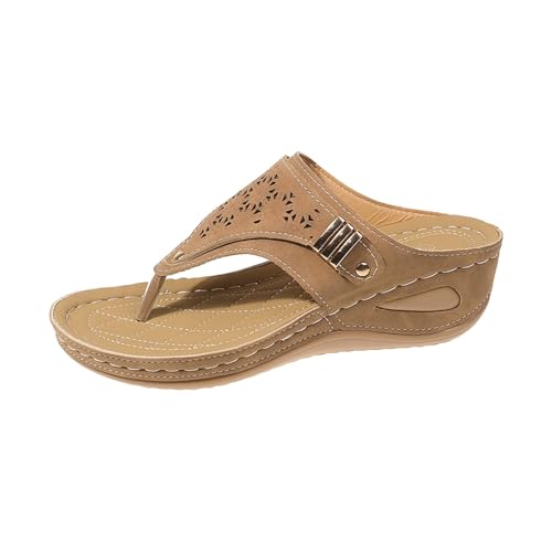 Western-Schal-Slides für Damen, geschnitzter Zehenclip, dicke Sohle, Sandalen, braun, 40.5 EU Western-Schal-Slides für Damen, geschnitzter Zehenclip, dicke Sohle, Sandalen, braun, 40.5 EU von Generisch