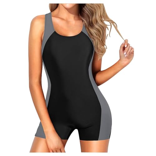 Wettkampf-Badeanzüge für Damen Sport Badeanzug mit Bein Schwarz Racerback Badeanzug Shape Bademode Bauchweg Push Up Badeanzüge Einteiliger Monokini Strandmode Sommer Schnell Trocknender Swimsuit von Generisch