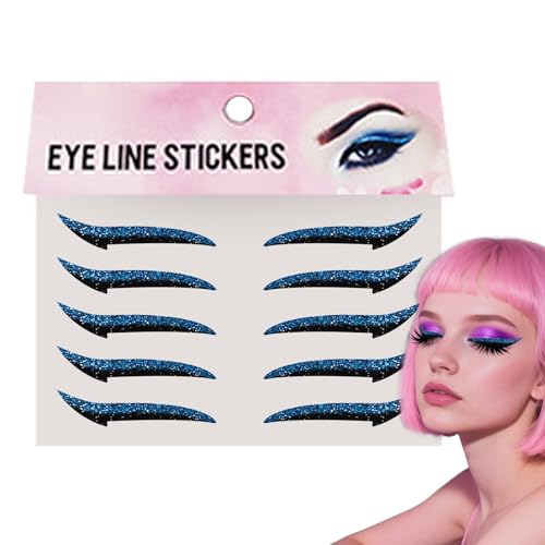 Wiederauffüllbare Augen Liner Sticker | Make Up Augen Lider Patches | Tragbarer Lidschatten Aufkleber Für Reise Und Bühne 10 Stück Wasserfester Eyeliner Streifen von Generisch