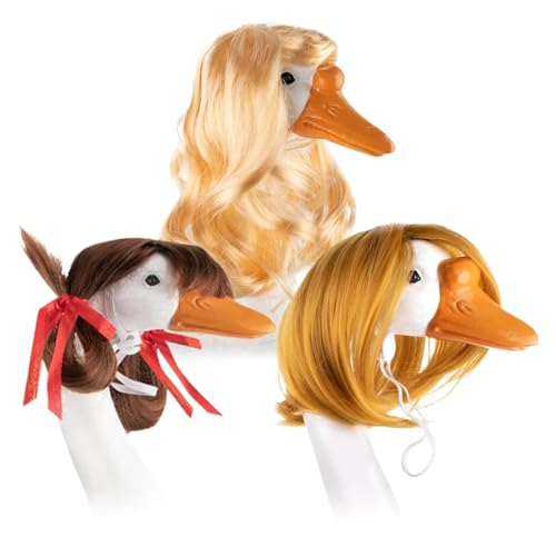 Wigs 'Gans - Outfit 'Gans | Die Perücken Gänse | 3 Portiken Outfit Gänse | Dekoration von Statuen für den Garten Hochzeit Frühling Garten für die Türen des r von Generisch