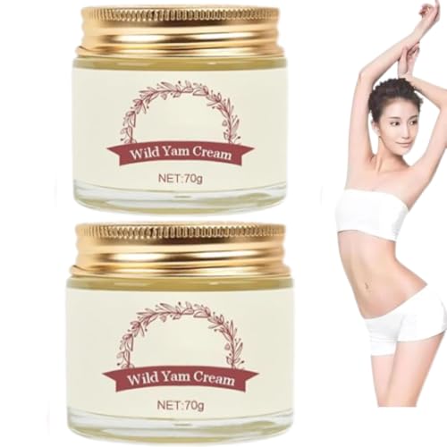 Wild Yam Cream, Wild Yam Cream Bio, Wild Yam Cream Bio für Frauen, Feuchtigkeitscreme für die Haut, Wild Yam Cream Botanische ausgleichende Körpercreme für alle Hauttypen (2 Stück) von Generisch